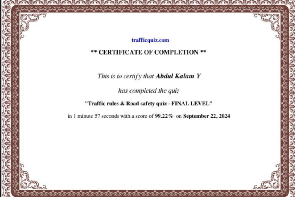 Traffic Quiz Event 2